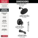 DELTA TETRA 17T SERIES TUB SHOWER TRIM 