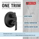 Delta Faucet Matte Black Two Handle Bathtub & Shower Faucet (Trim Only) 
