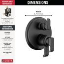 Delta Faucet Matte Black Three Handle Bathtub & Shower Faucet (Trim Only) 