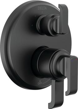 Three Handle Pressure Balancing Valve Trim in Matte Black (Trim Only)