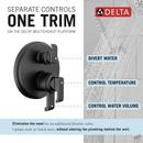 Delta Faucet Matte Black Three Handle Bathtub & Shower Faucet (Trim Only) 