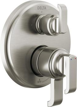 Three Handle Pressure Balancing Valve Trim in Lumicoat® Stainless