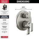 Delta Faucet Lumicoat Stainless Three Handle Pressure Balancing Valve Trim 