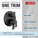 DELTA TETRA 17 SERIES INTEGRATED DIVERTER TRIM WITH 6-SETTING 