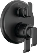 Three Handle Pressure Balancing Valve Trim in Matte Black