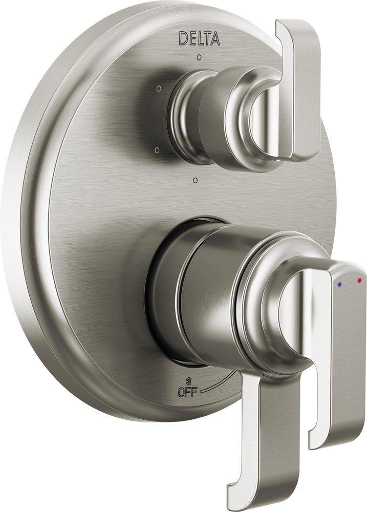 Delta Faucet Lumicoat Stainless Three Handle Pressure Balancing Valve Trim 