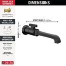 Delta Faucet Matte Black Single Handle Wall Mount Bathroom Sink Faucet 