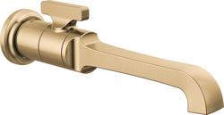 Single Handle Wall Mount Bathroom Sink Faucet in Lumicoat Champagne Bronze