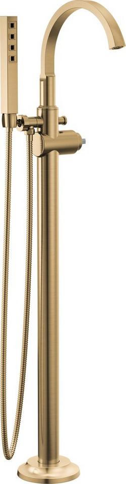 Floor Mount Filler with Handshower in Lumicoat® Champagne Bronze (Handle Sold Separately) (Trim Only)