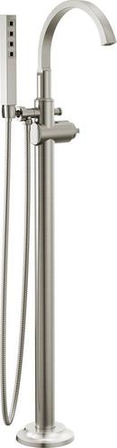 Floor Mount Filler with Handshower in Lumicoat® Stainless (Handle Sold Separately) (Trim Only)