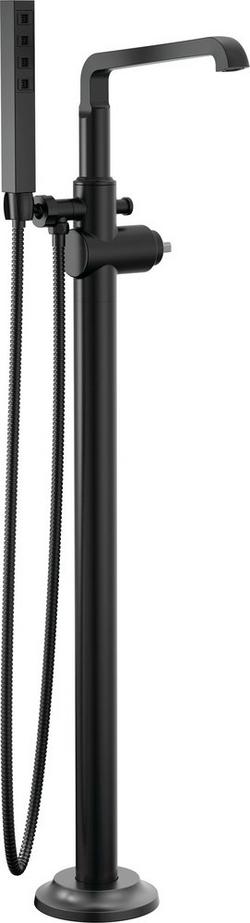 Floor Mount Filler with Handshower in Matte Black (Handle Sold Separately) (Trim Only)