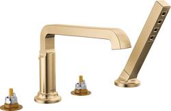 Two Handle Roman Tub Faucet with Hand Shower in Lumicoat&reg; Champagne Bronze (Handles Sold Separately) (Trim Only)