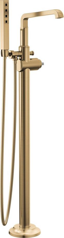 Floor Mount Filler with Handshower in Lumicoat® Champagne Bronze (Handle Sold Separately) (Trim Only)