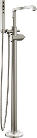 Floor Mount Filler with Handshower in Lumicoat® Stainless (Handle Sold Separately) (Trim Only)