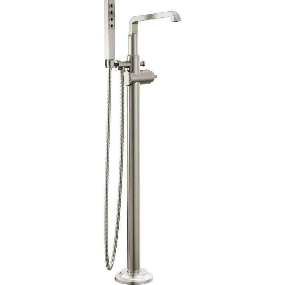 Delta Faucet Lumicoat Stainless Less Handles Floor Mount Filler (Trim Only) 