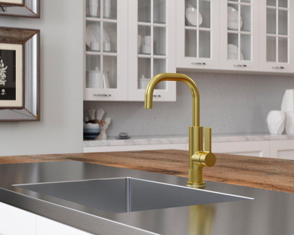 Single Handle Bar Faucet in Brushed Gold 