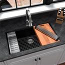 Karran USA Black 32-1/2 x 19-1/4 in. No Hole Quartz Single Bowl Undermount Kitchen Sink 