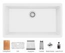 Karran USA White 32-1/2 x 19-1/4 in. No Hole Quartz Single Bowl Undermount Kitchen Sink 
