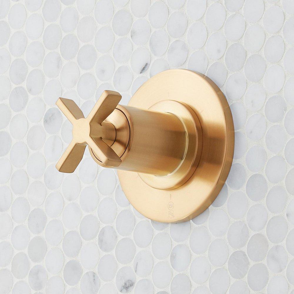 IN-WALL SHOWER DIVERTER TRIM AND 1/2 ROUGH-IN VALVE BRUSHED GOLD 