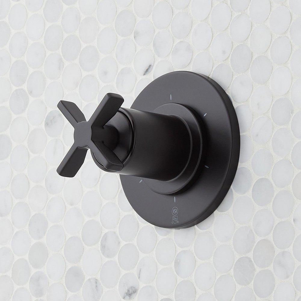 IN-WALL SHOWER DIVERTER TRIM AND 3/4 ROUGH-IN VALVE MATTE BLACK 