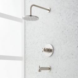 One Handle Single Function Pressure Balancing or Diverter Bathtub & Shower Faucet in Brushed Nickel