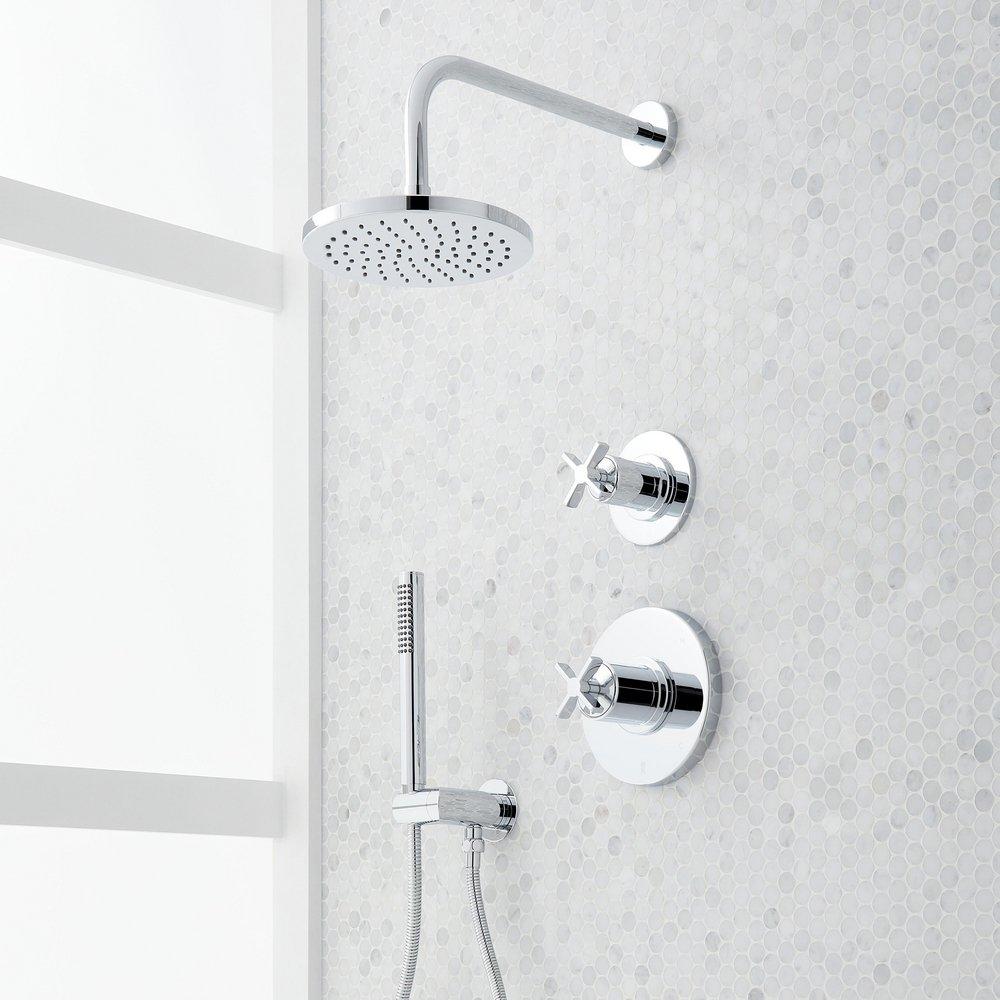 PRESSURE BALANCE SHOWER SYSTEM WITH HAND SHOWER CHROME 