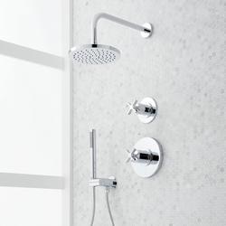 Single Function Pressure Balancing Valve Shower System with Hand Shower in Chrome