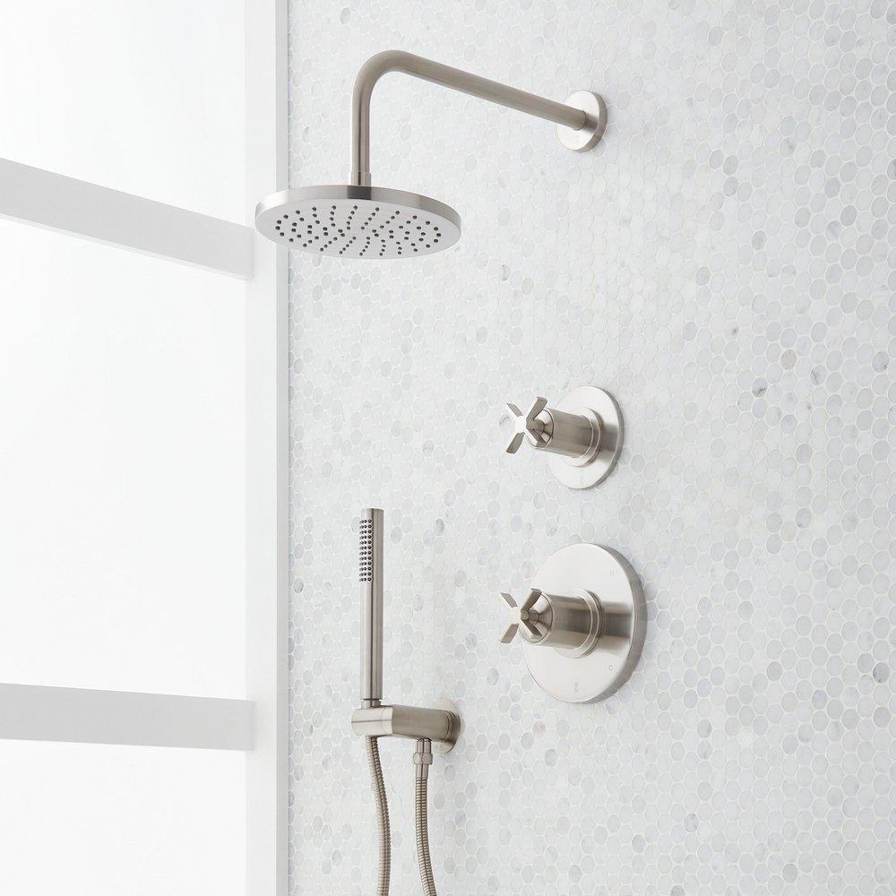 PRESSURE BALANCE SHOWER SYSTEM WITH HAND SHOWER BRUSHED NICKEL 
