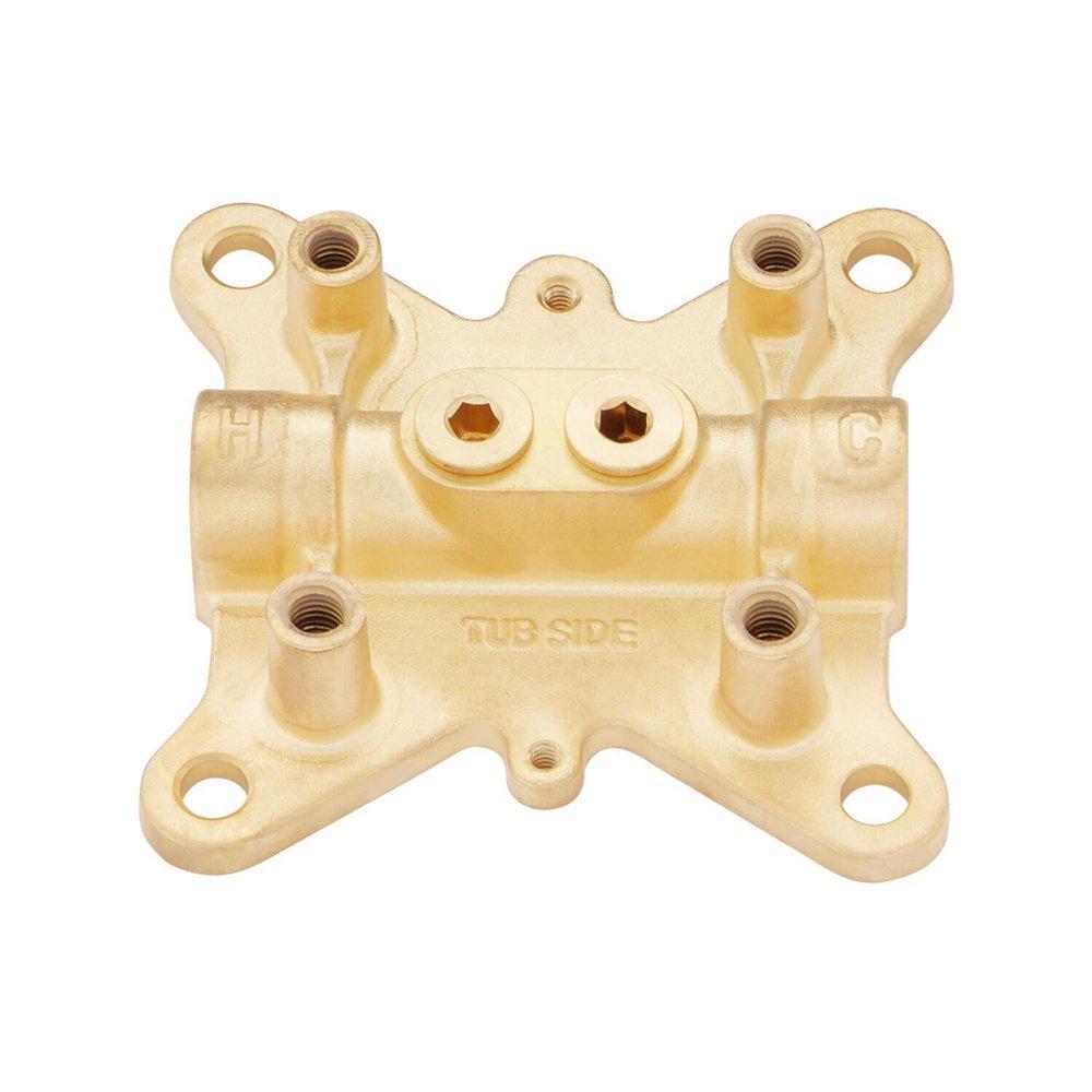 FREESTANDING TUB FAUCET WITH HAND SHOWER AND ROUGH-IN VALVE BRUSHED GOLD 