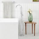 Floor Mount Tub Filler Faucet in Polished Chrome - Includes Hand Shower and Valve with Stops