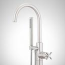 FREESTANDING TUB FAUCET WITH HAND SHOWER AND ROUGH-IN VALVE WITH STOPS BRUSHED NICKEL 