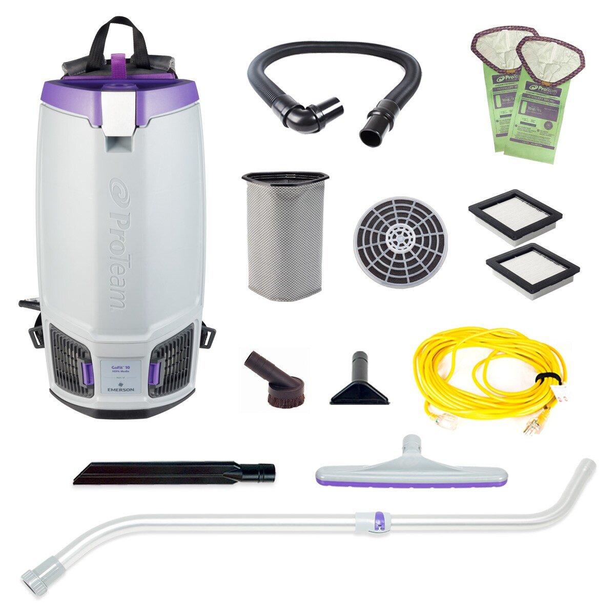 GoFit 10 10 qt. Backpack Vacuum with Xover Multi-Surface Telescoping Wand Tool Kit 