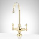 1.8 gpm Two Handle Gooseneck Bar Faucet in Polished Brass