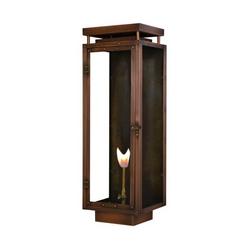 27 in. Tall Gas Lantern Wall Sconce in Aged Copper