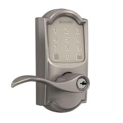 Smart Wifi Deadbolt with Keypad and Lever Handle in Satin Nickel