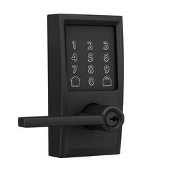 Smart Wifi Deadbolt with Keypad and Lever Handle in Matte Black