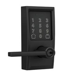 Smart Wifi Deadbolt with Keypad and Lever Handle in Matte Black