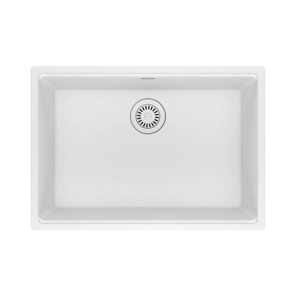 Franke Polar White 27 x 18-97/100 in. No Hole Granite Single Bowl Undermount Kitchen Sink 