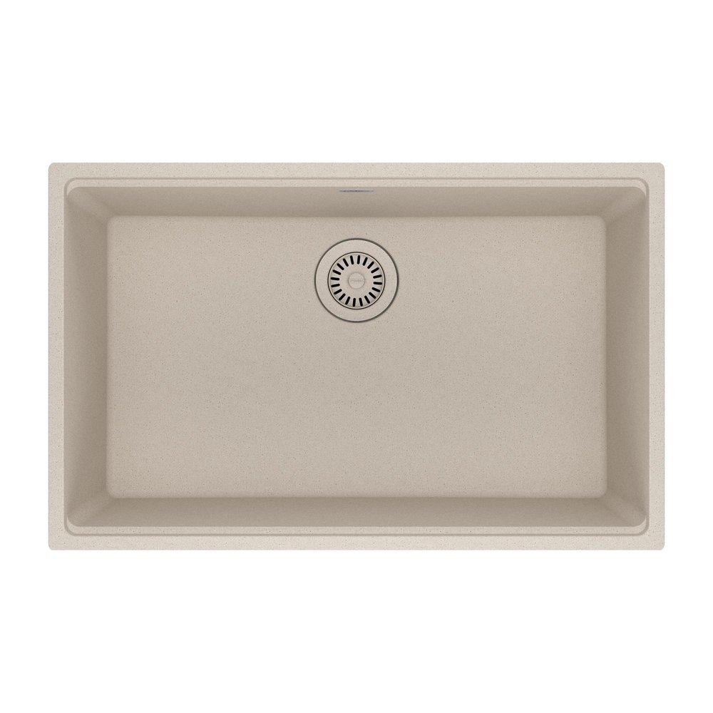 Franke Champagne 30 x 18-97/100 in. No Hole Granite Single Bowl Undermount Kitchen Sink 