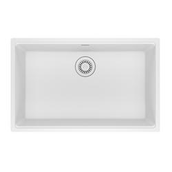 30 in. Undermount Granite Single Bowl Kitchen Sink in Polar White