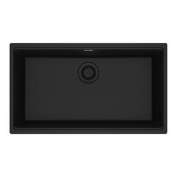 31 in. Undermount Granite Single Bowl Kitchen Sink in Matte Black