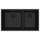 33 in. Undermount Granite Double Bowl Kitchen Sink in Matte Black