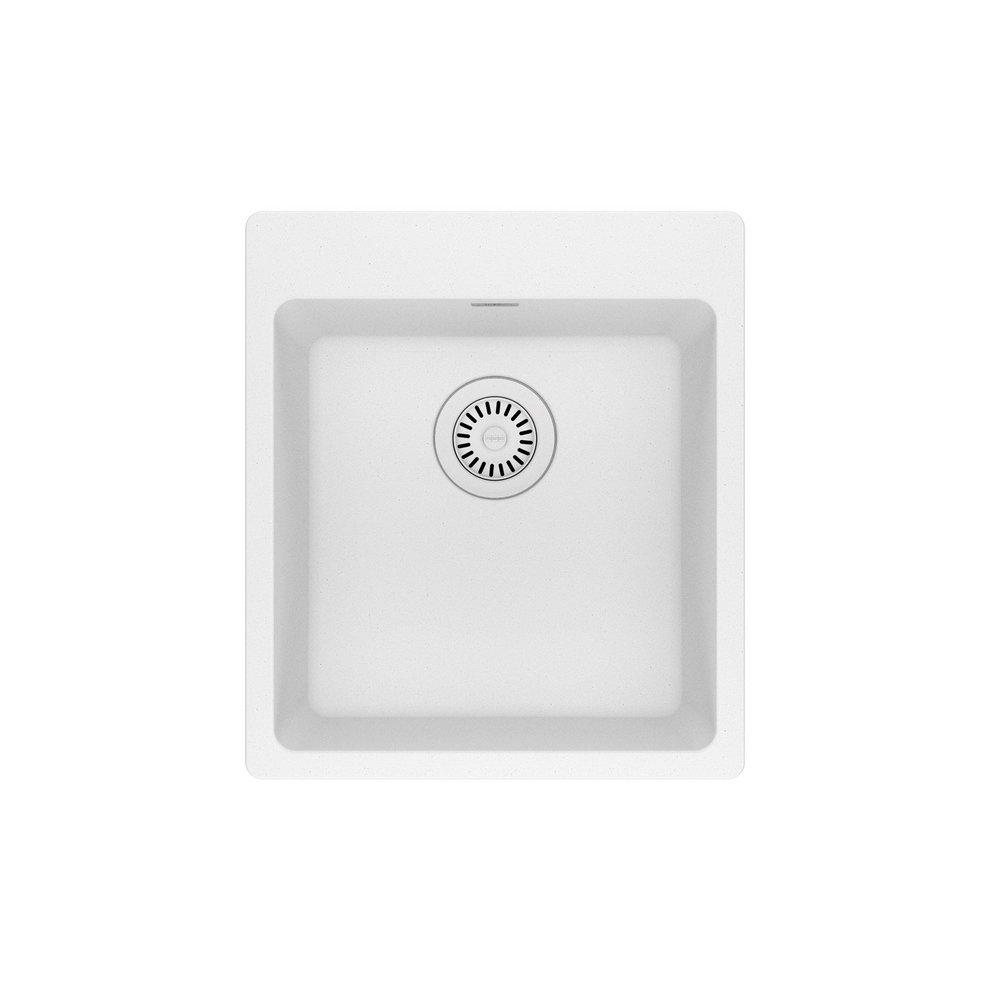 Franke Polar White 17-5/16 x 19-11/16 in. No Hole Dual Mount Granite Bar Sink 