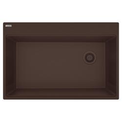33 in. Drop-in Granite Single Bowl Kitchen Sink in Mocha