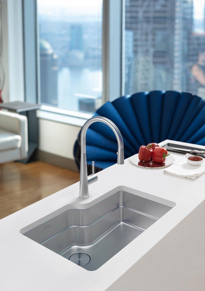 Franke Silk 30-33/50 x 20-3/100 in. No Hole Stainless Steel Single Bowl Undermount Kitchen Sink 