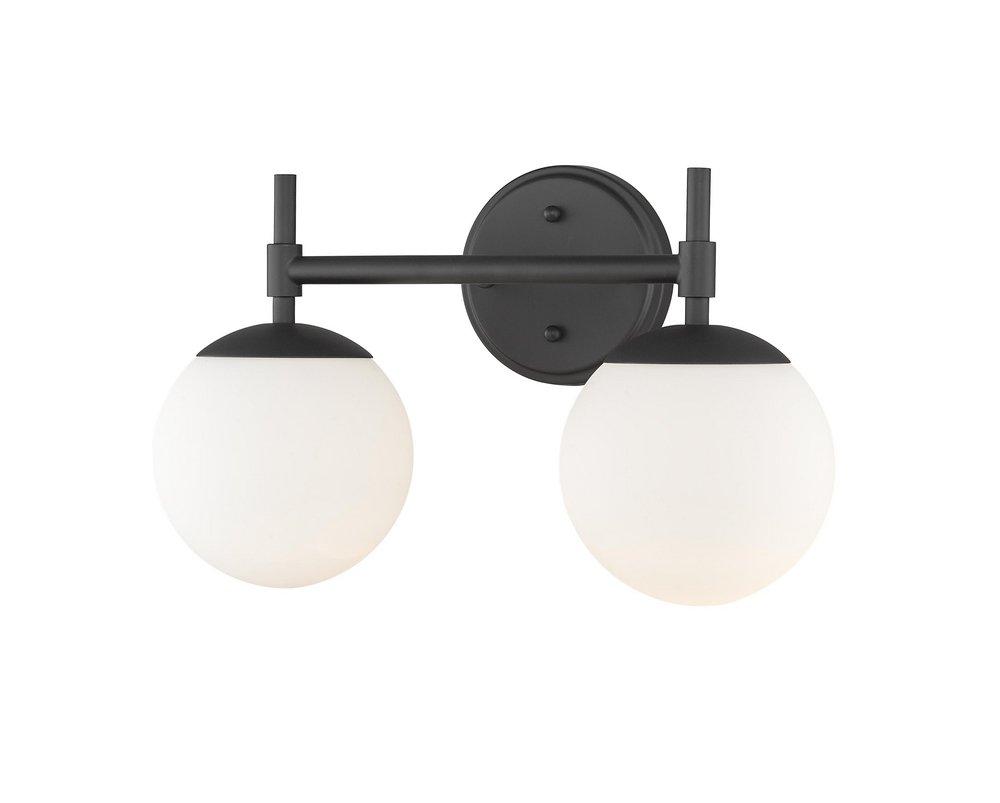 2-Light Vanity Fixture in Matte Black 