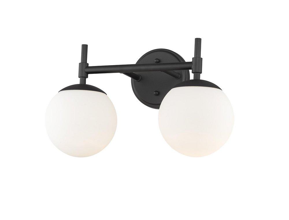 2-Light Vanity Fixture in Matte Black 