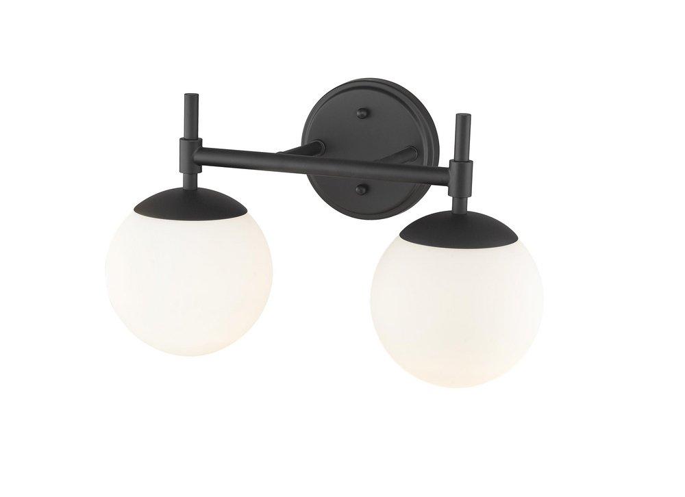 2-Light Vanity Fixture in Matte Black 