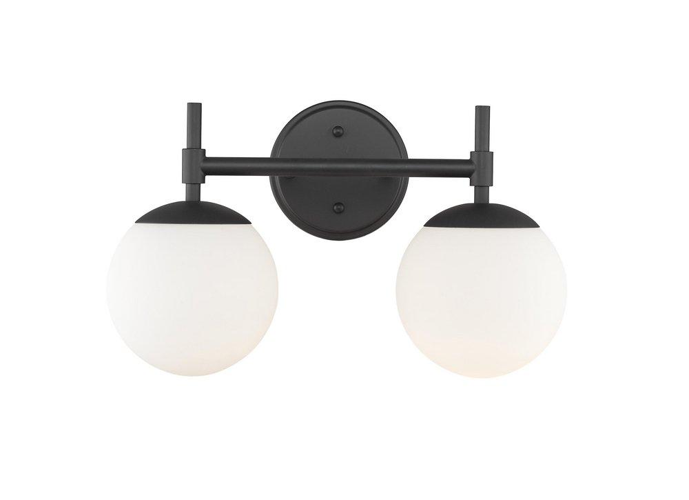 2-Light Vanity Fixture in Matte Black 