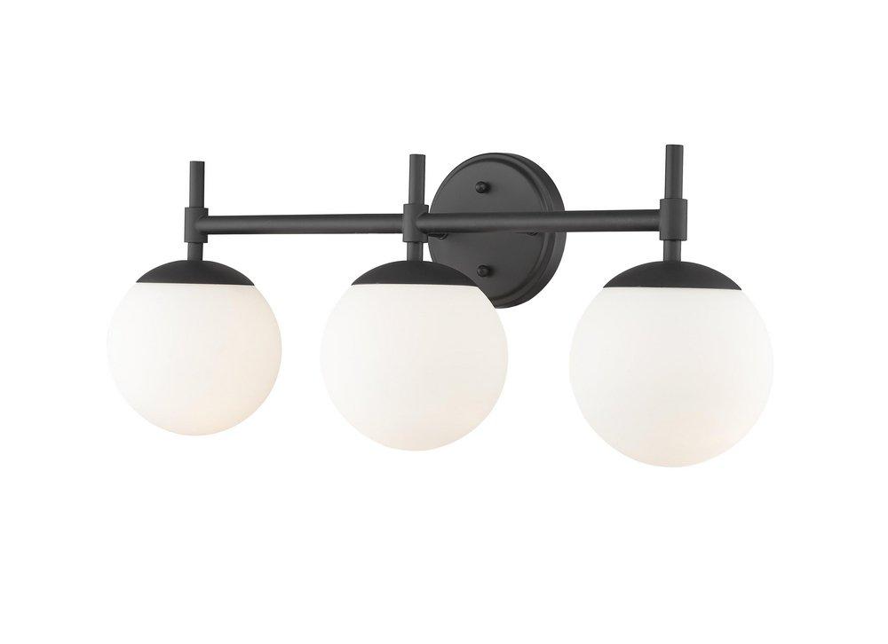 3-Light Vanity Fixture in Matte Black 